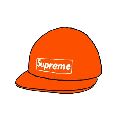 Pre-owned Supreme  Barbour Waxed Cotton Camp Cap Orange