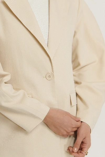 Shop Erica Kvam X Na-kd Oversized Shoulder Blazer Beige