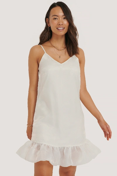 Shop Na-kd Frill Bottom Dress - White
