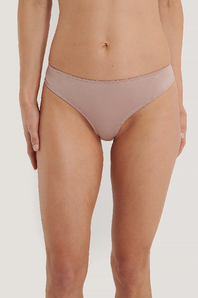 Shop Na-kd Retro Lace Edge Cheeky Panty Pink In Dusty Pink