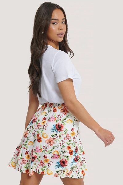 Shop Na-kd Elastic Waist Flowy Mini Skirt - Multicolor In Flower Print