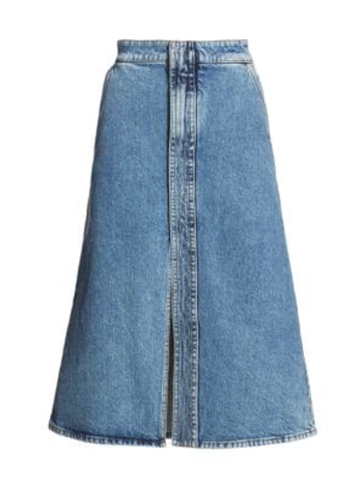 Shop Stella Mccartney A-line Denim Midi Skirt In Salt And Pepper