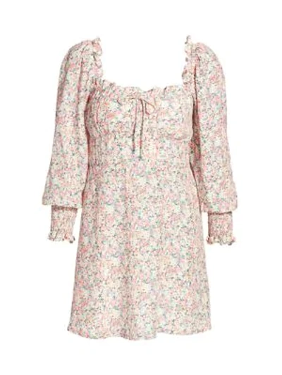 Shop Faithfull The Brand Ira Floral Mini Dress In Vionette Floral Print