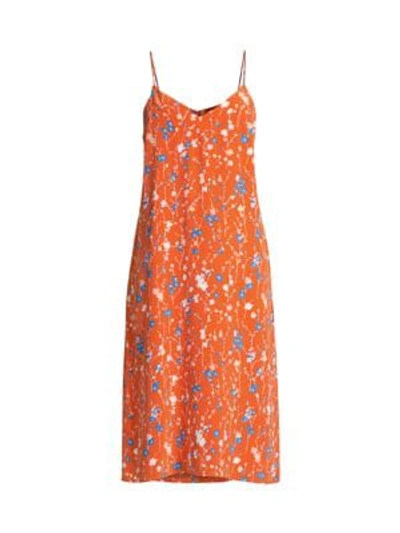 Shop Equipment Women's Jules Floral Slip Dress In Orange Rust