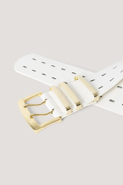 Shop Chloé Gold Buckle Belt - White