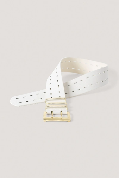 Shop Chloé Gold Buckle Belt - White