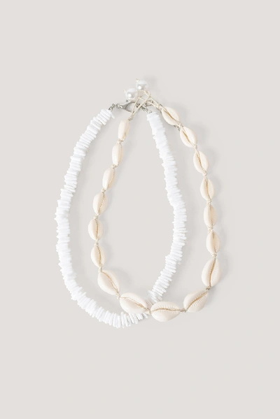 Shop Na-kd Shell And Layered Stone Necklaces - White
