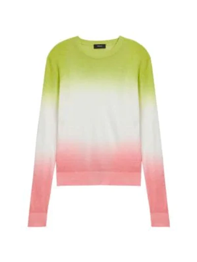 Shop Theory Dual Ombre Sweater In Pink Green