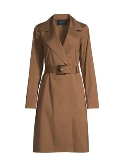 Shop Lafayette 148 Mayfair Belted Trench Coat In Acorn