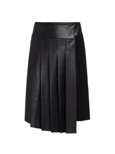 Shop Bailey44 Rowan Faux-leather Pleated Midi Skirt In Black