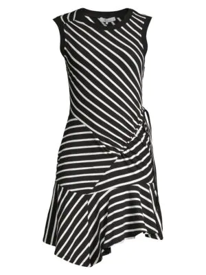 black dress with white stripe on side
