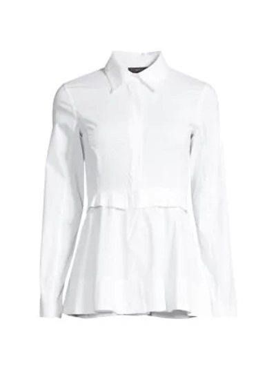 Shop Donna Karan Peplum Dress Shirt In White