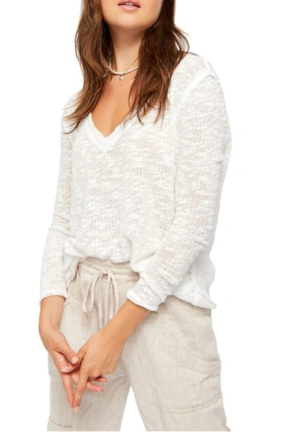 Shop Free People Ocean Air Hacci Pullover In White