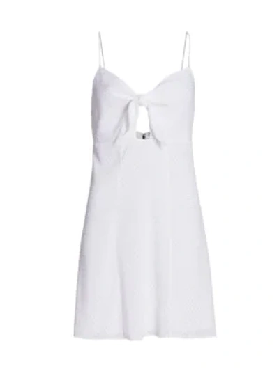 Shop Alice And Olivia Roe Tie-front Mini Dress In White