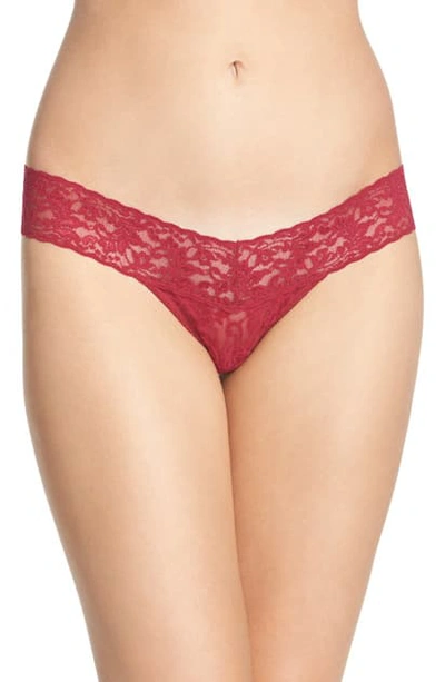 Shop Hanky Panky Signature Lace Low Rise Thong In Cranberry