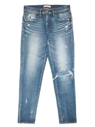 Shop Moussy Vintage Lenwood Mid-rise Cropped Skinny Jeans In Light Blue
