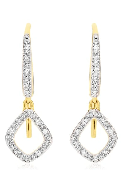 Shop Monica Vinader Riva Mini Kite Diamond Pave Drop Earrings In Yellow Gold/ Diamond