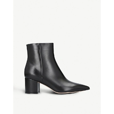 Shop Gianvito Rossi Piper 60 Leather Ankle Boots In Black