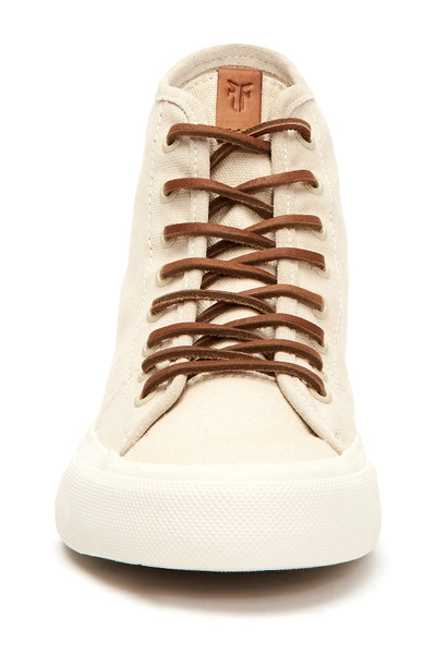 Shop Frye Ludlow Canvas High-top Sneaker In Off White