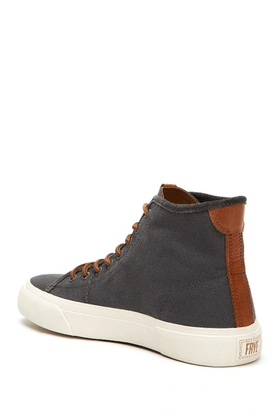 Shop Frye Ludlow Canvas High-top Sneaker In Grey