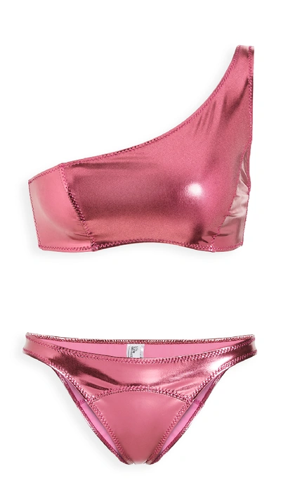 Shop Lisa Marie Fernandez Arden Bikini Set In Pink Pvc