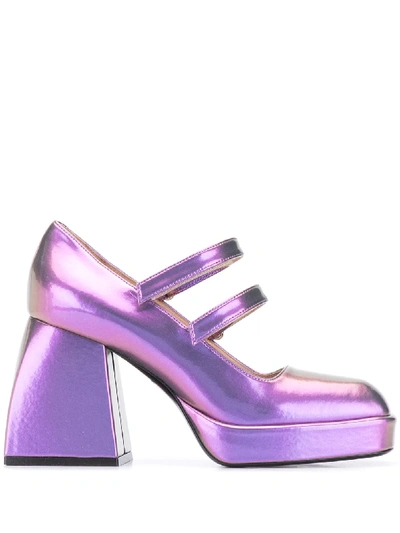 Shop Nodaleto Bulla Babies 95mm Heel Pumps In Purple