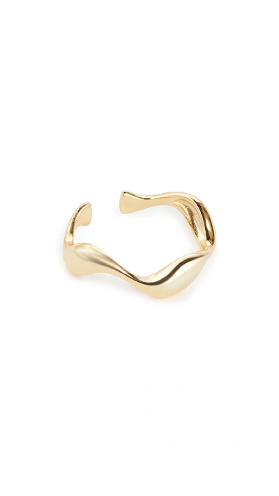 Shop Shashi Petite Liquid Metal Ring In Gold