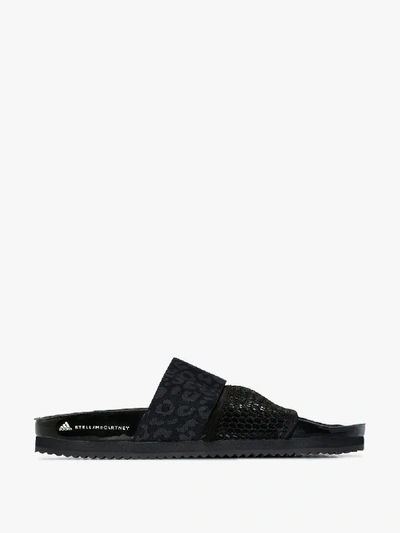 Shop Adidas Originals Black Stella-lette Leopard Print Sandals