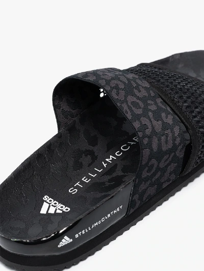 Shop Adidas Originals Black Stella-lette Leopard Print Sandals