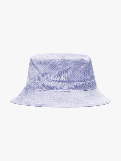 Shop Ganni Purple Moiré Bucket Hat