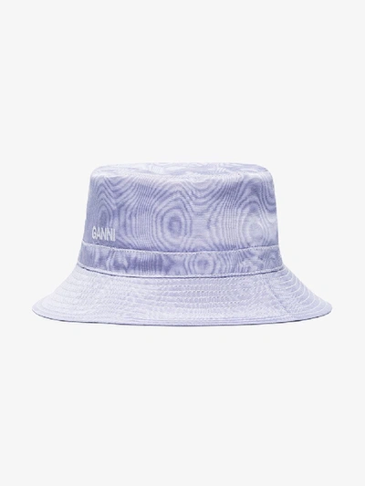 Shop Ganni Purple Moiré Bucket Hat