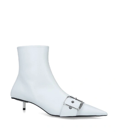 Shop Balenciaga Leather Buckle Ankle Boots 40