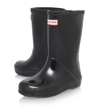 Shop Hunter First Gloss Welly Boots In Black