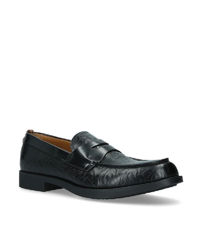 Shop Burberry Leather Emile Loafers