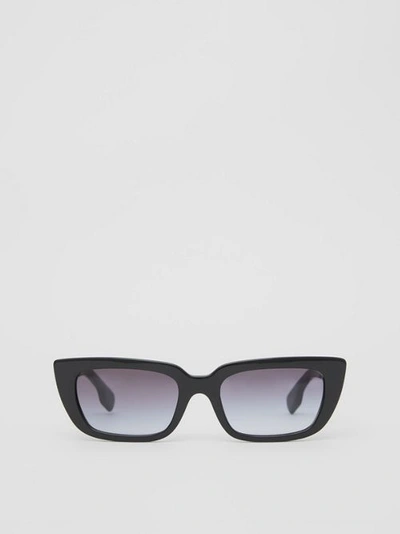 Shop Burberry Bio-acetate Rectangular Frame Sunglasses In Black