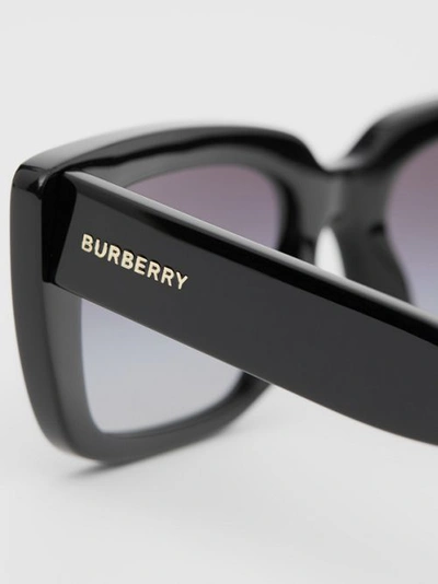 Shop Burberry Bio-acetate Rectangular Frame Sunglasses In Black