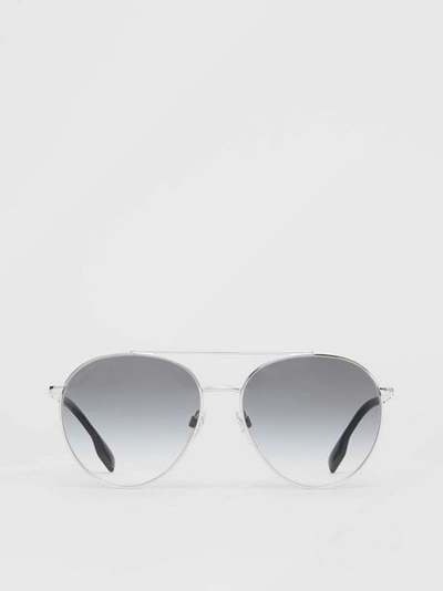 Shop Burberry Pilot Sunglasses In Grey