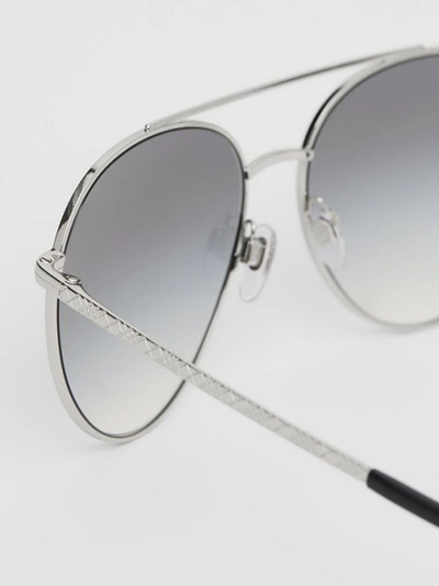 Shop Burberry Pilot Sunglasses In Grey