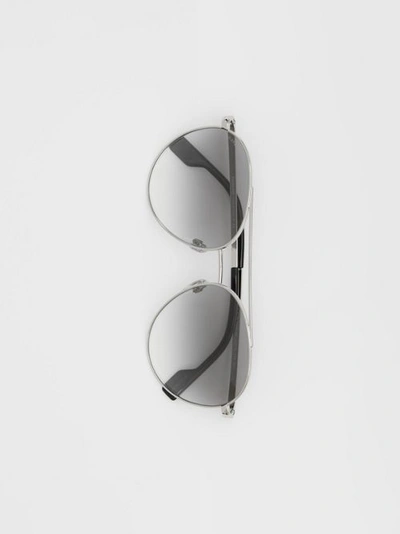 Shop Burberry Pilot Sunglasses In Grey