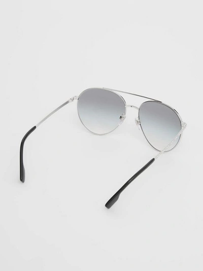 Shop Burberry Pilot Sunglasses In Grey