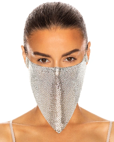 Shop Grlfrnd Face Mask In Silver Chainmail