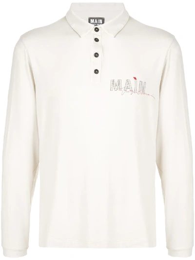 Shop Giorgio Armani Main Print Polo Shirt In White