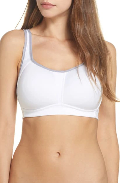 Shop Wacoal Sport Contour Wirefree Sports Bra In White/ Lilac Gray