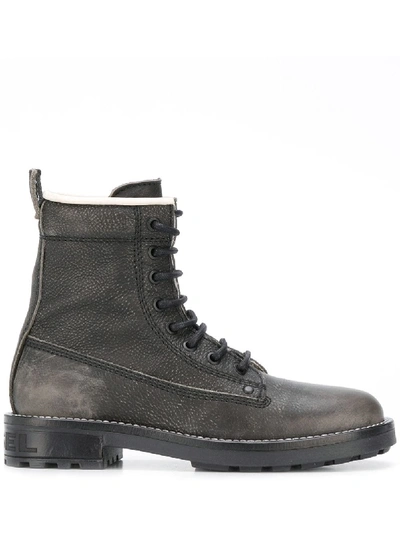 Shop Diesel Ankle Lace-up Boots In Black