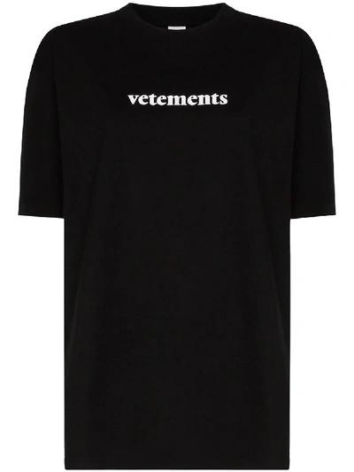 Shop Vetements Postage Logo-print Cotton T-shirt In Black