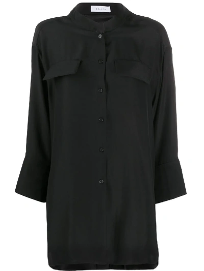 Shop Delada Chest Pocket Shirt In Black