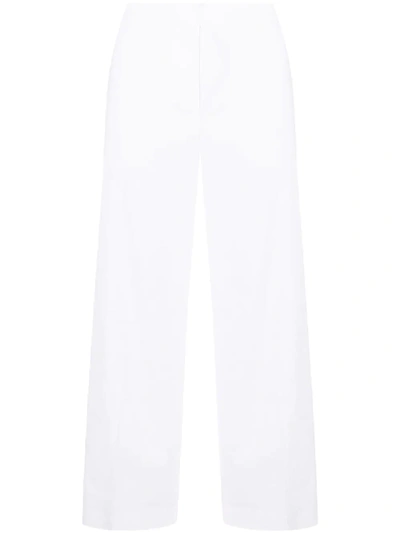 Shop Theory Cropped Straight Leg Trousers In White
