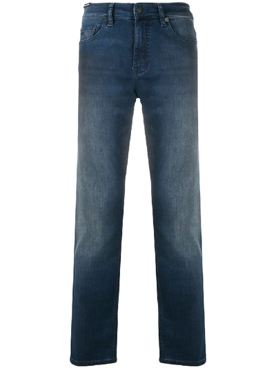 Shop Hugo Boss Mid-rise Slim-fit Jeans In Blue