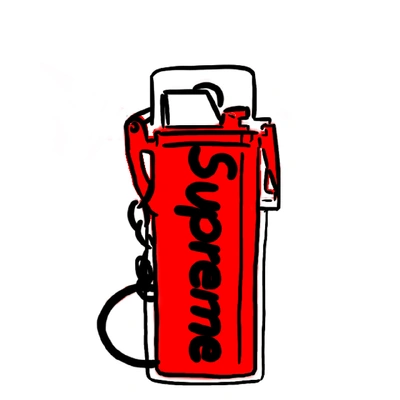 Pre-owned Supreme  Waterproof Lighter Case Keychain Red