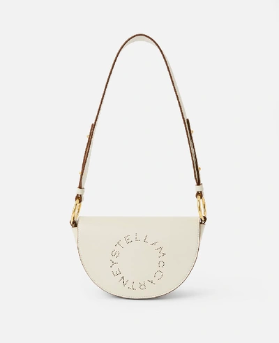 Shop Stella Mccartney Mini Marlee Logo Bag In White